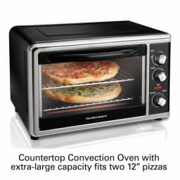 Hamilton Beach 1500-Watt 12-Slice Countertop Convection Toaster Oven with Rotisserie, Black thumbnail 4