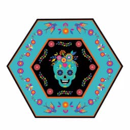 Sugar Plum Party SugarPlum Collection Day of the Dead Hexagon Paper Dinner Plates, 16-Piece Set thumbnail 1