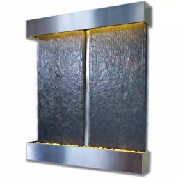 Water Wonders Nojoqui Falls Double Lightweight Slate Wall Fountain with Stainless Steel Trim thumbnail 3