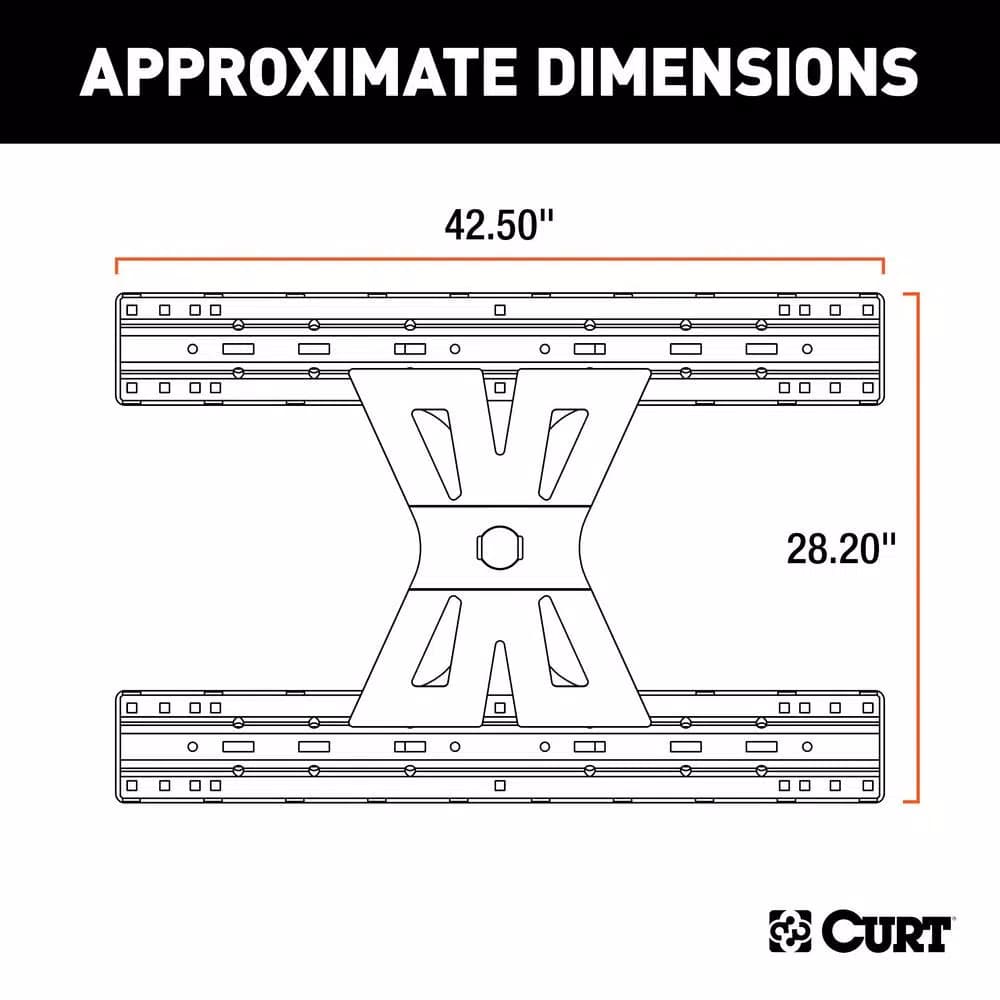 CURT X5 Gooseneck-to-5th-Wheel Adapter Plate for Double Lock EZr