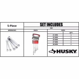 Husky 5-Piece Metric Extra Large Combination Wrench Set thumbnail 7