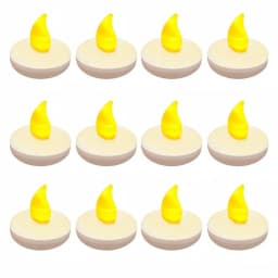 LUMABASE Amber Floating LED Tea Light Candles, Waterproof Battery Operated, 1.25 x 1.25 in, 12-Count thumbnail 1