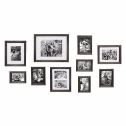 Kate and Laurel Bordeaux Charcoal Gray Wood Gallery Wall Picture Frame Set, 10-Piece thumbnail 1