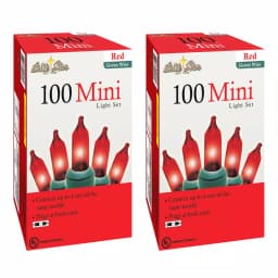 Brite Star Red Mini String Lights, 100-Count Incandescent, 2-Pack thumbnail 2