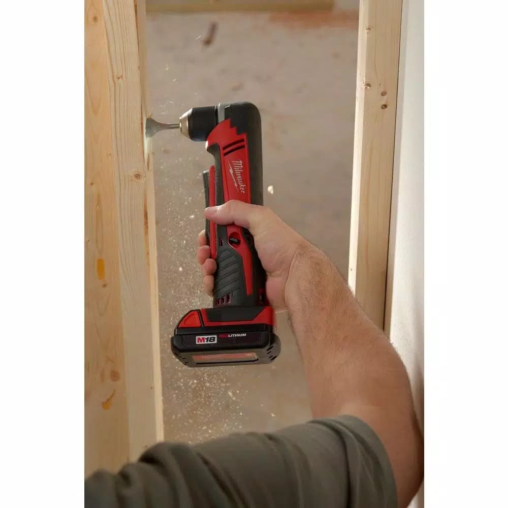 Milwaukee M18 18V Lithium-Ion Cordless 3/8 in. Right Angle Drill Kit with 3.0Ah Battery, Charger, and Hard Case