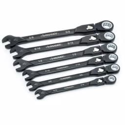Husky 6-Piece SAE Flex-Head Ratcheting Wrench Set, 100-Position Locking thumbnail 4