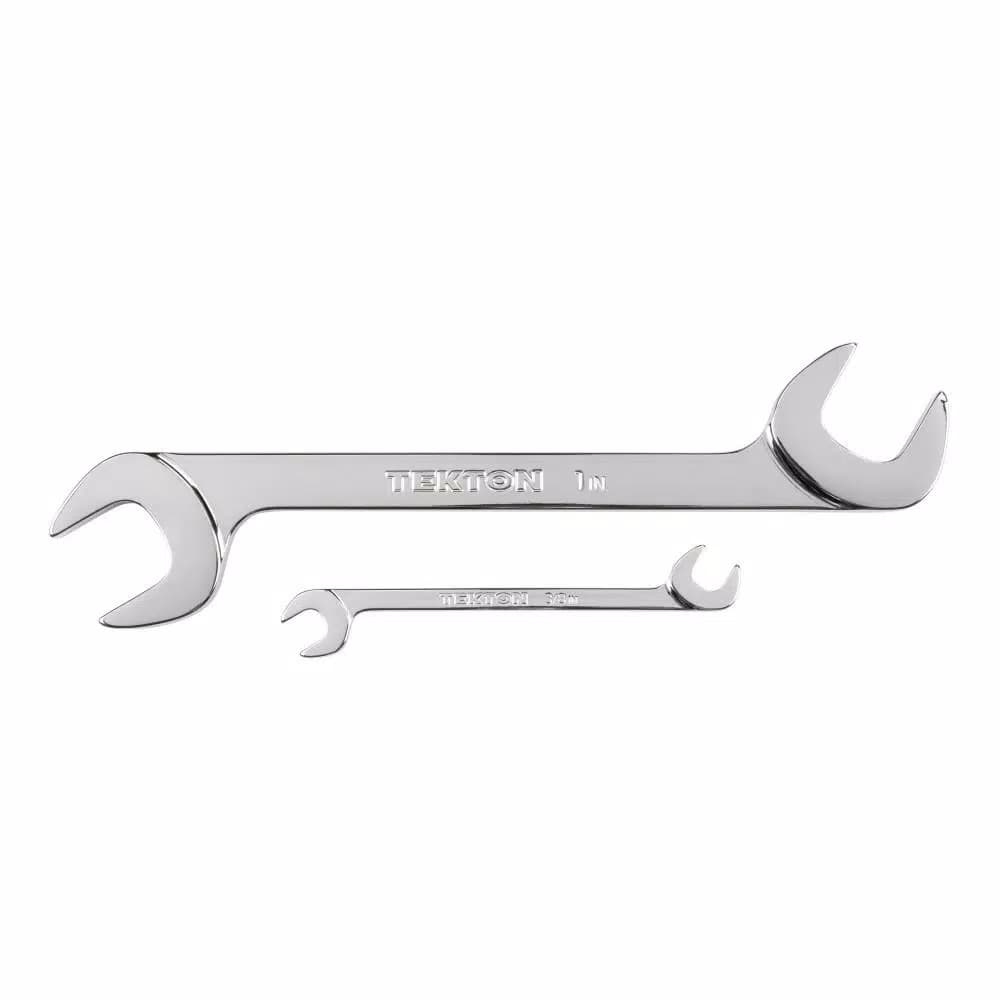 TEKTON 11-Piece Angle Head Open End Wrench Set, 3/8 in. to 1 in., SAE