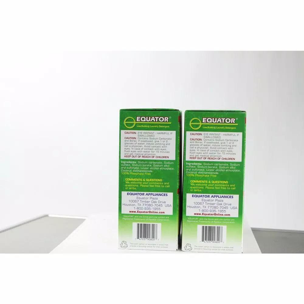 Equator HE Low Sudsing Laundry Detergent Powder, Ultra Concentrated, Dye & Fragrance Free (Pack of 2 Boxes)