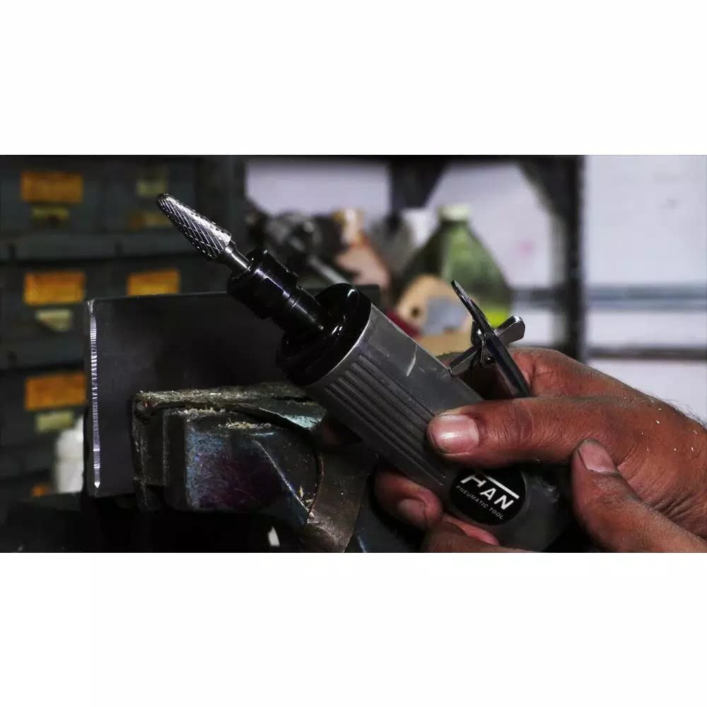 Drill America 3/16 in. x 5/8 in. Cylindrical Radius End Solid Carbide Burr, 1/4 in. Shank