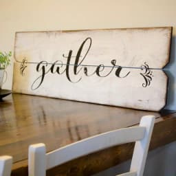 Unbranded Boulder Innovations 12 x 36 in. Gather Wood Wall Art - Farmhouse Style Sign thumbnail 1