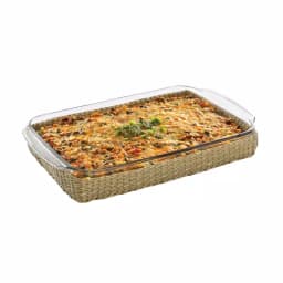Libbey Baker's Basics 2-Piece Glass Bake Dish Set with Seagrass Basket, 9 x 13 in. thumbnail 1