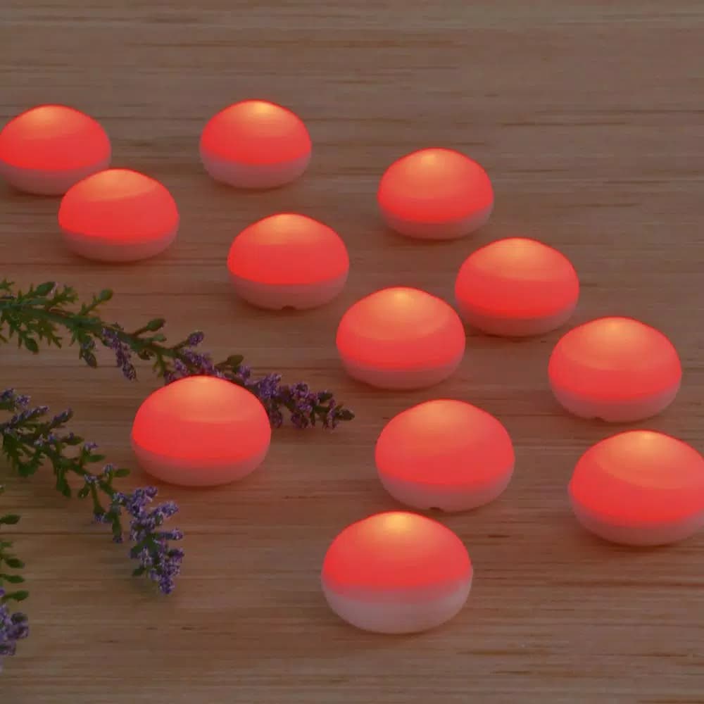 LUMABASE Red Floating Blimp LED Lights, Waterproof Battery Operated Decorative Lights (12-Count)