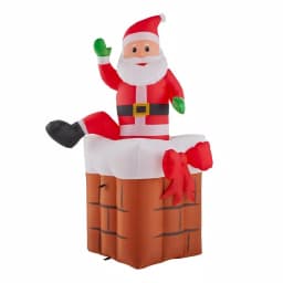 Airblown Gemmy Airblown 4.99 ft. Animated Inflatable Santa Climbing from Chimney with LED Lights thumbnail 3