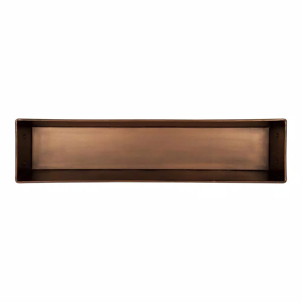 Kate and Laurel Forgeham Bronze Decorative Trough Tray - Antique Copper Metal Rectangle Organizer