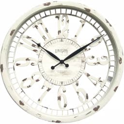 FirsTime Whitney 20 in. Farmhouse Wall Clock - Antique Cream Distressed Finish thumbnail 2