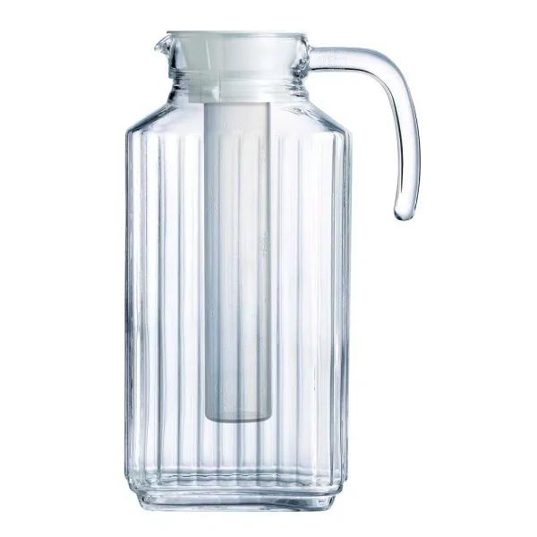 Luminarc Quadro 57.5 oz Glass Jug with Infuser and White Lid