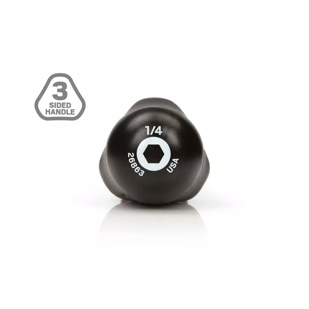 TEKTON 1/4 in. Nut Driver with Patented Three-Sided Handle