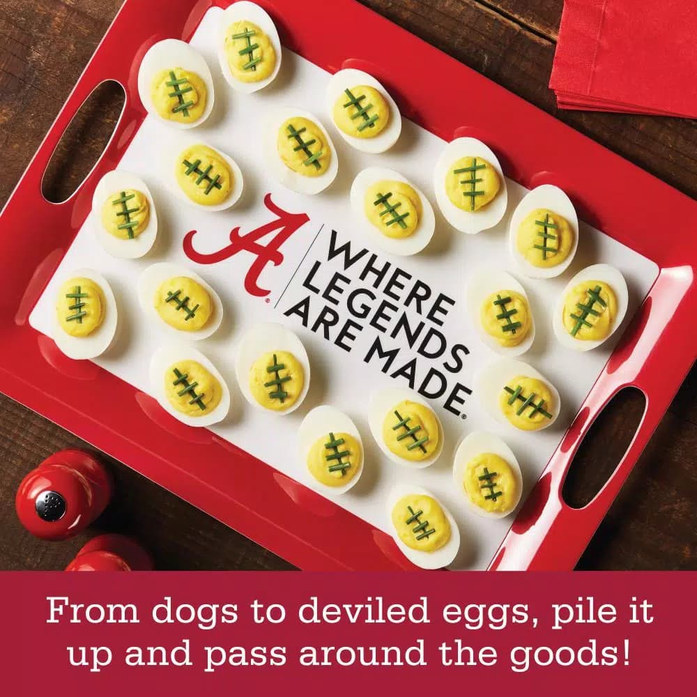 College Kitchen Collection Alabama Crimson Tide Serve 'n Score Party Platter, 16 x 12.5-Inch, Crimson Red