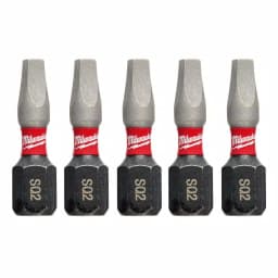Milwaukee SHOCKWAVE 1 in. #2 Square Impact Rated Driver Bits, 5-Pack thumbnail 1