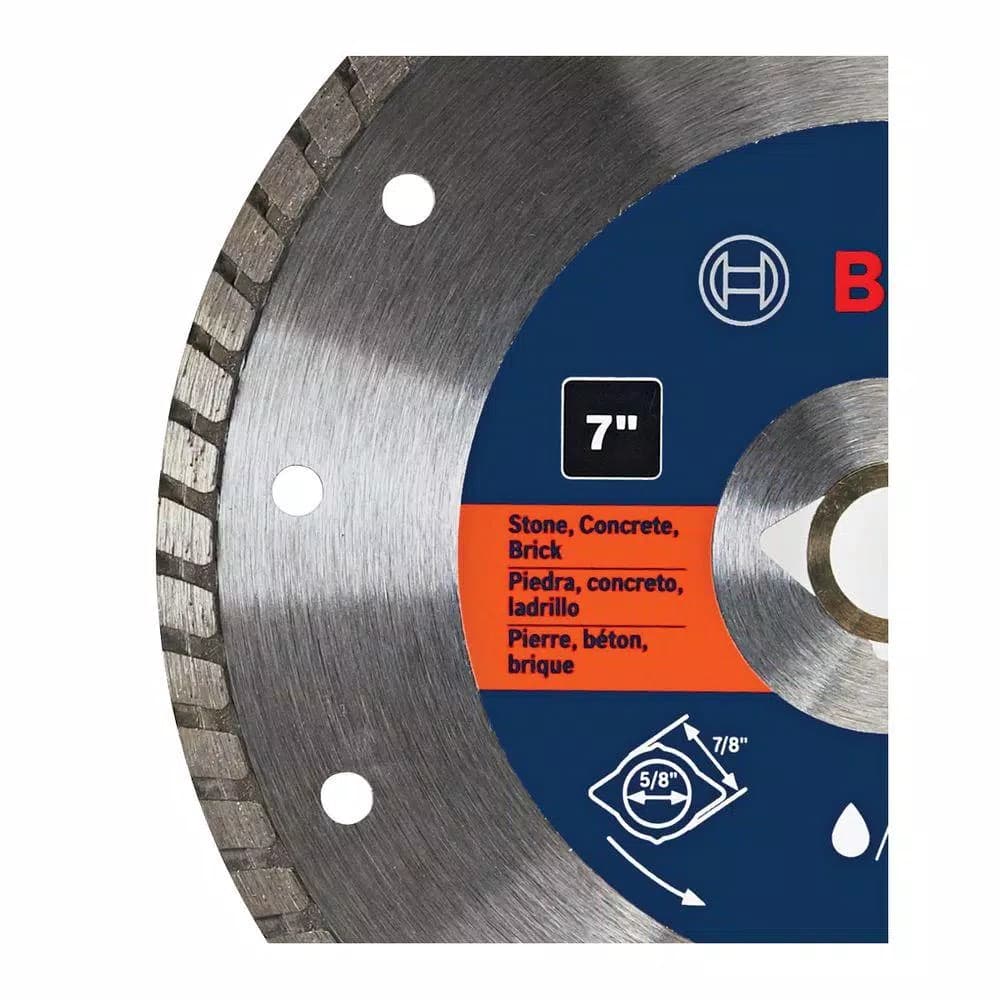 Bosch 7 in. Premium Diamond Turbo Rim Circular Saw Blade for Concrete, Brick, and Stone