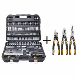 DEWALT 195-Piece Mechanics Tool Set with 3-Piece Compound Pliers Set thumbnail 1