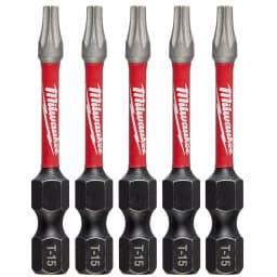 Milwaukee SHOCKWAVE Torx #15 2 in. Impact Duty Steel Screwdriver Bits, 5-Pack thumbnail 1