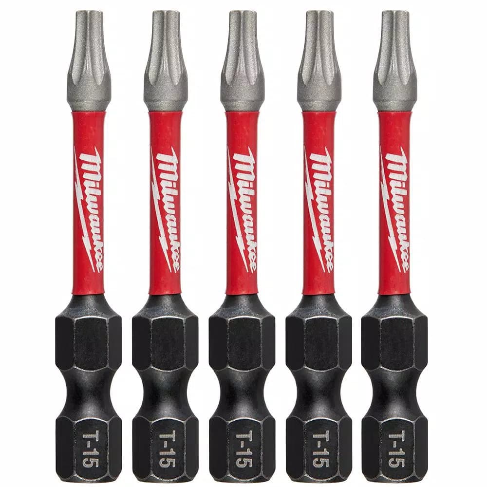 Milwaukee SHOCKWAVE Torx #15 2 in. Impact Duty Steel Screwdriver Bits, 5-Pack