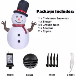 JOYDECOR 8 ft. Pre-Lit Rotating LED Snowman Christmas Inflatable with Branch Hands thumbnail 4