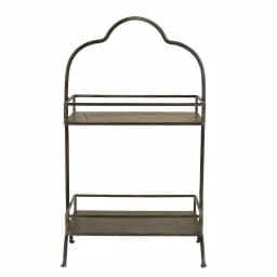 3R Studios Black Metal 2-Tier Decorative Tray with Handle, 17.75 in. H Rectangle Organizer thumbnail 1