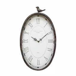 Stratton Home Decor Antique Oval Bird Wall Clock - Distressed Gunmetal & Espresso Finish thumbnail 2