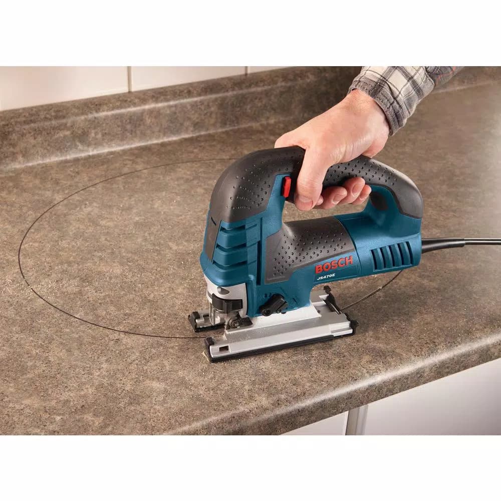 Bosch JS470E 7 Amp Corded Variable Speed Jig Saw Kit with Carrying Case and 15-Piece T-Shank Blade Set