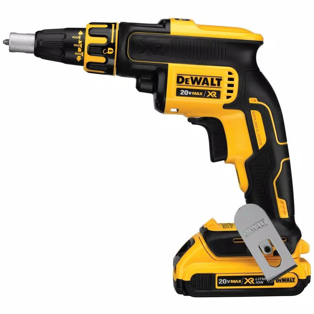 DEWALT 20V MAX XR Cordless Drywall Screw Gun & Cut-out Tool Kit with Impact Driver, (2) 2.0 Ah Batteries & Charger