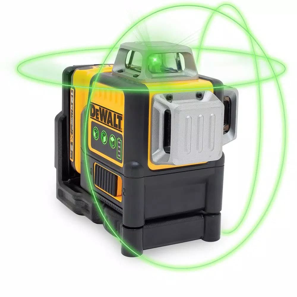 DeWalt 12V MAX Green 360 Degree 3-Beam Self-Leveling Laser Level Kit with 2.0Ah Battery, Charger & Case