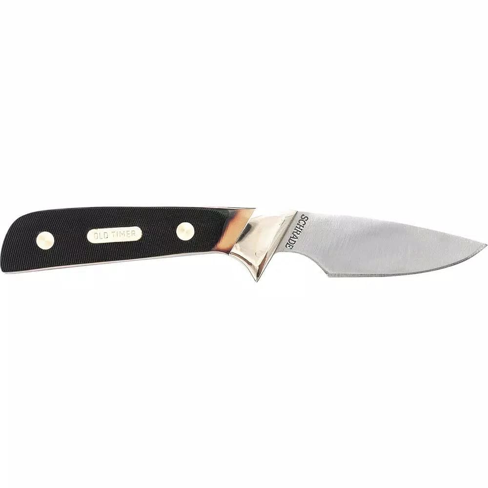 Schrade Old Timer Lil' Finger Full Tang Drop Point Fixed Blade Knife with Leather Sheath