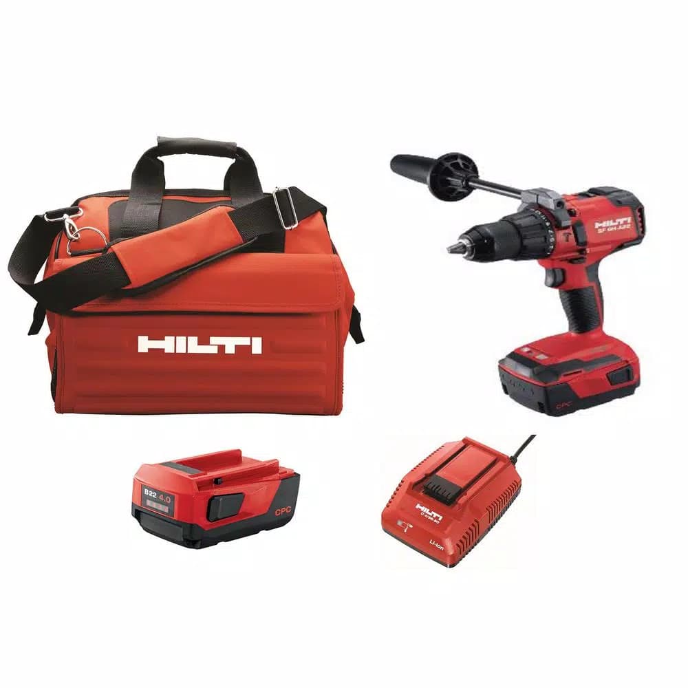 Hilti SF 6H-A22 22V Brushless Cordless Hammer Drill Driver Kit with 2 Batteries, Charger, and Bag