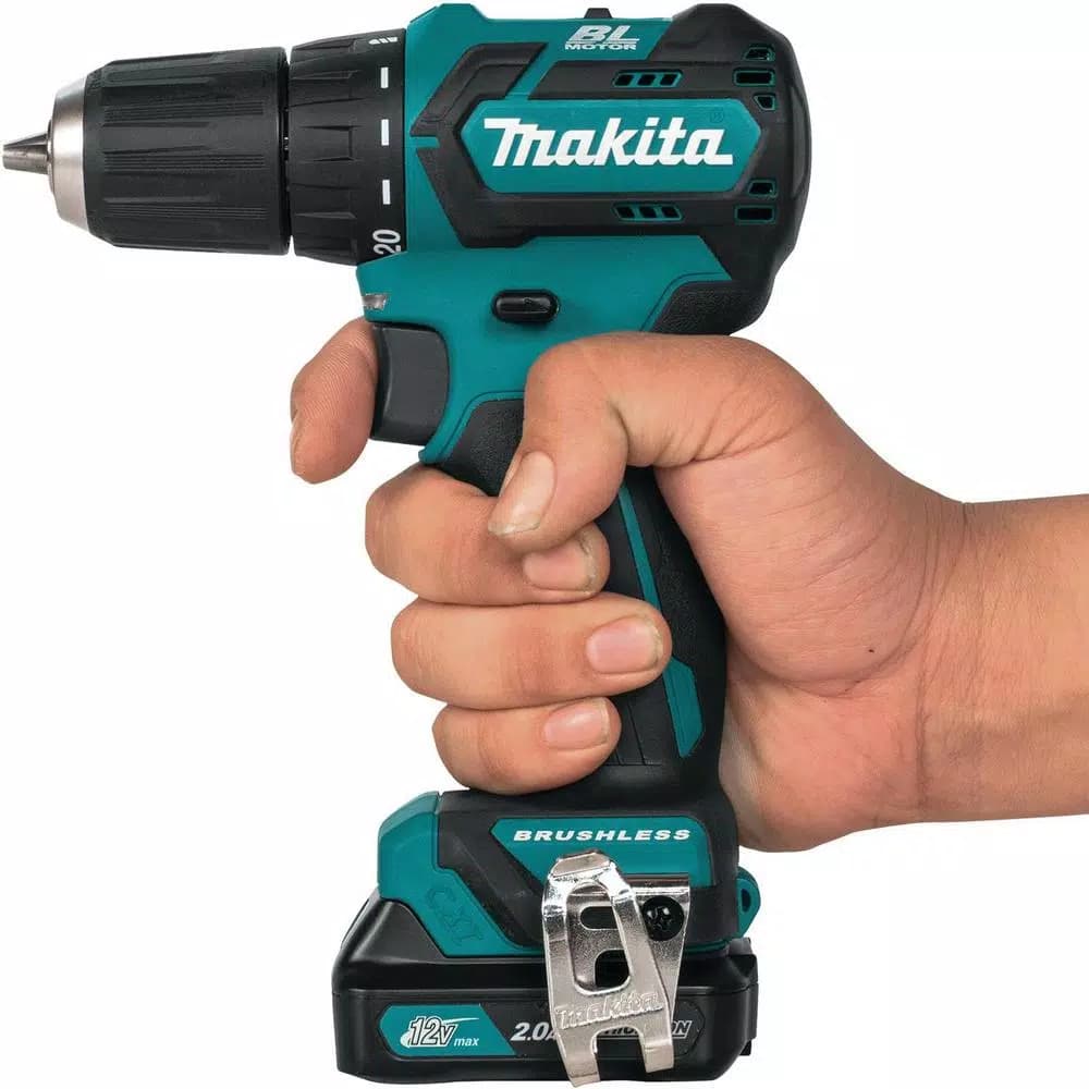 Makita 12V Max CXT Brushless 3/8 in. Cordless Driver Drill Kit with (2) 2.0Ah Batteries, Charger, and Case