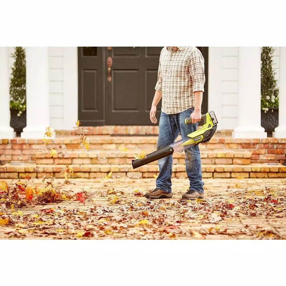 RYOBI ONE+ 18V Cordless Leaf Blower Kit with 4.0 Ah Battery and Charger, 100 MPH, 280 CFM, Refurbished