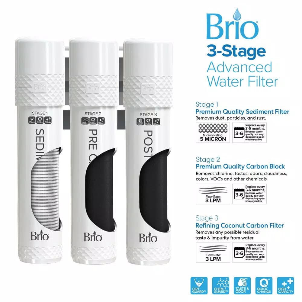 Brio Moderna Tri-Temp Bottleless Water Cooler with UV Self-Cleaning & Stainless Steel Finish