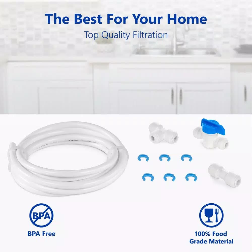 Express Water Refrigerator Connection Kit for Reverse Osmosis Systems, 15 ft. Tubing & Fittings