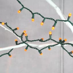 LUMABASE 70-Light LED Orange Globe String Lights, Weather Resistant, 14.58 ft, Green Cord thumbnail 3