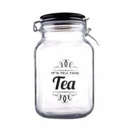 Home Basics Glass Tea Canister with Airtight Ceramic Lid and Metal Clamp - 67.6 oz thumbnail 1