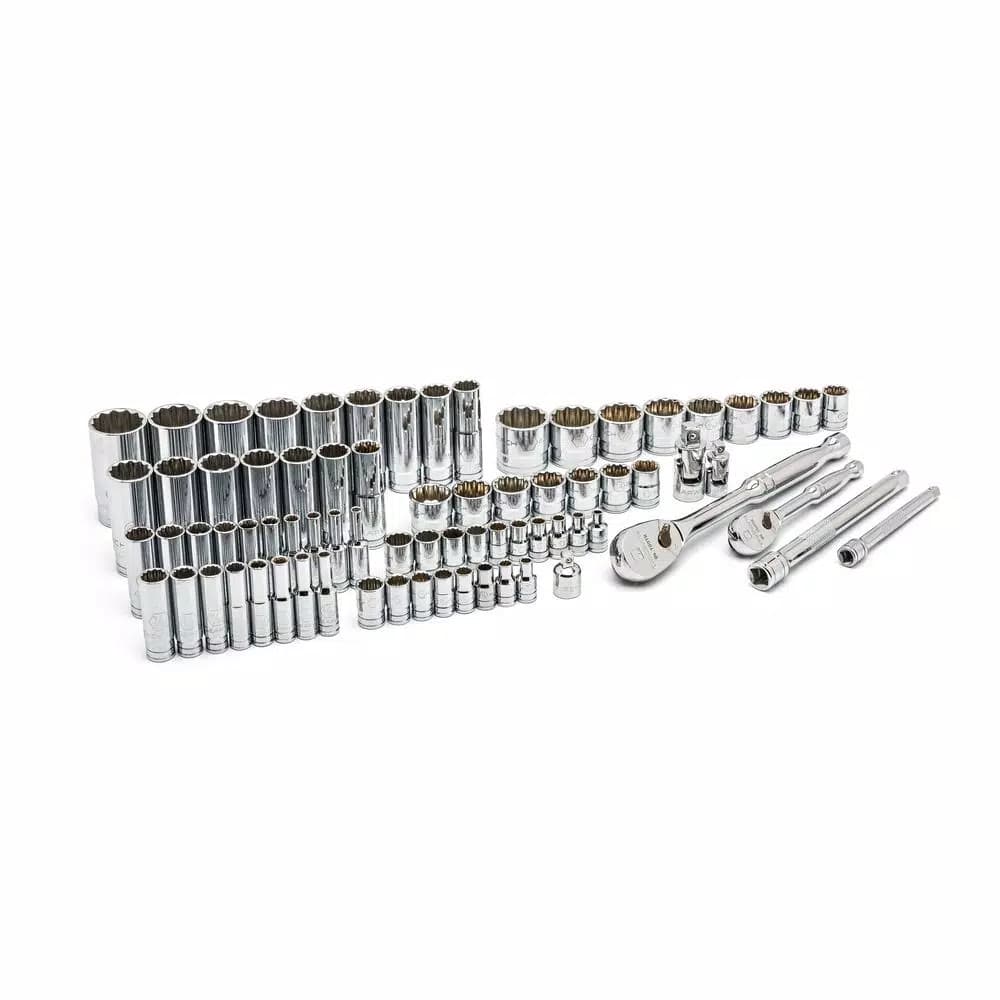 GearWrench 76-Piece 1/4 in. and 3/8 in. Drive 12-Point SAE/Metric Mechanics Tool Set