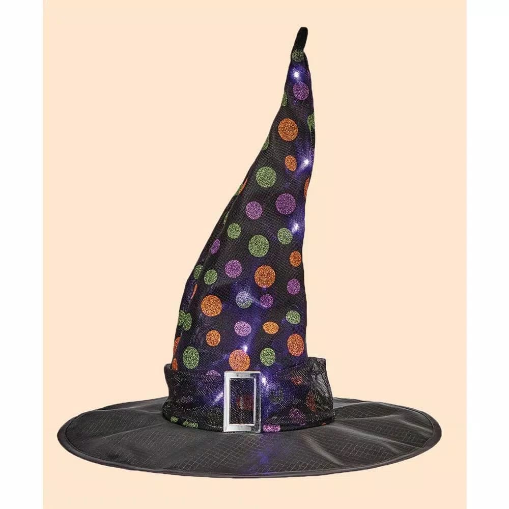 Unbranded 18 in. Light Up Witch Hat LED Halloween Standing Decor