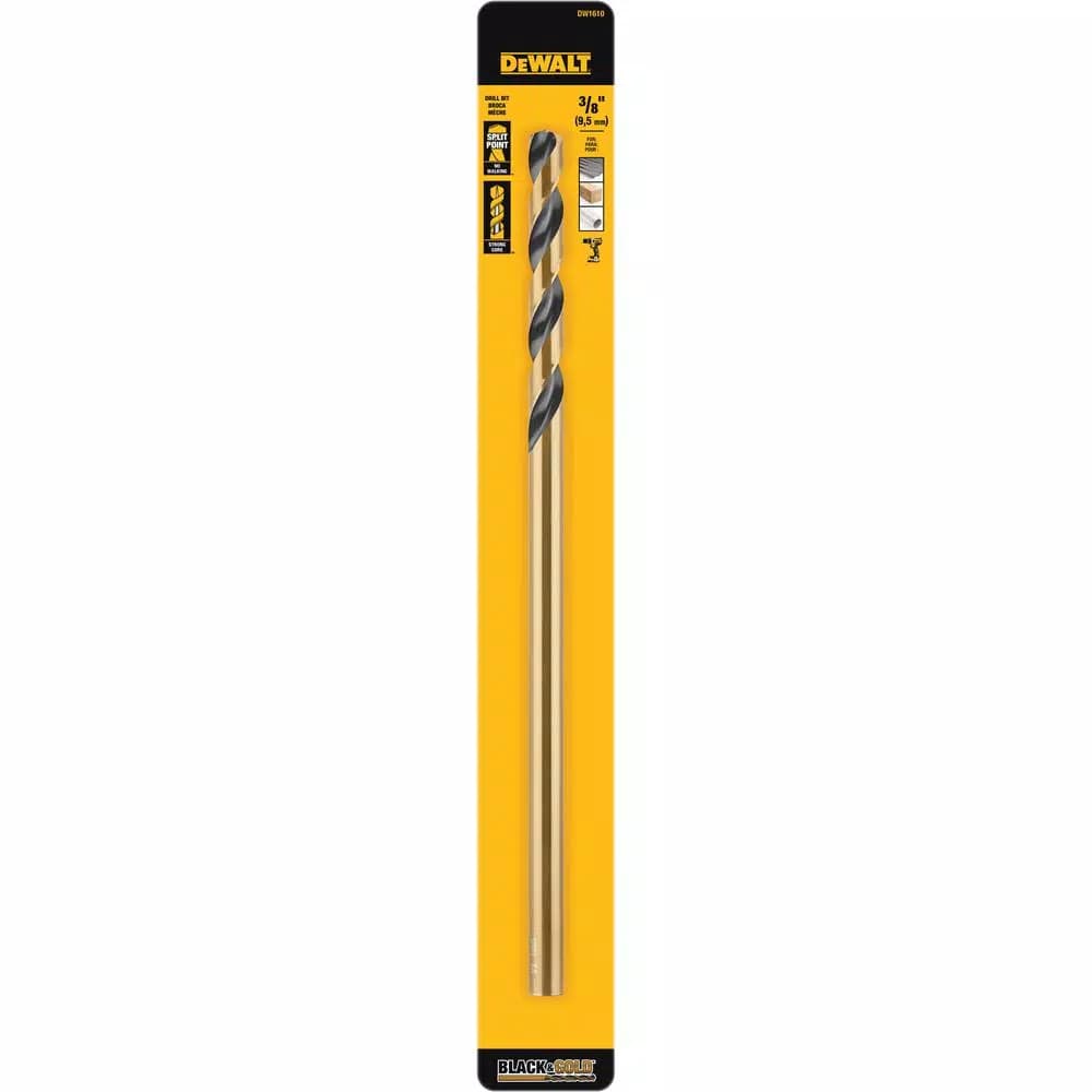 DEWALT Black & Gold High Speed Steel Twist Drill Bit, 3/8 in. x 12 in.