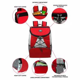 GigaTent Red 4-Pocket Insulated Cargo Backpack Soft Cooler, Leak-Proof 2qt Capacity thumbnail 2