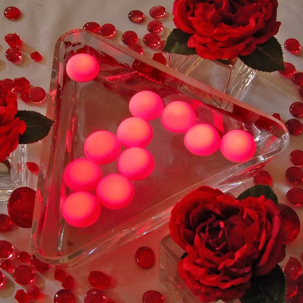 LUMABASE Red Floating Blimp LED Lights, Waterproof Battery Operated Decorative Lights (12-Count)