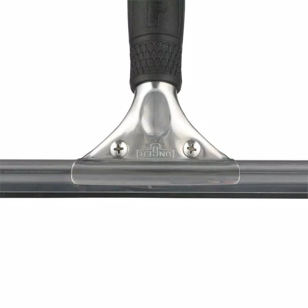 Unger Pro 16 in. Stainless Steel Window Squeegee with Rubber Grip and Connect and Clean System