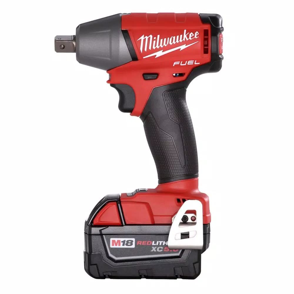 Milwaukee M18 FUEL 1/2 in. Compact Impact Wrench Kit with Two 5 Ah Batteries and Charger