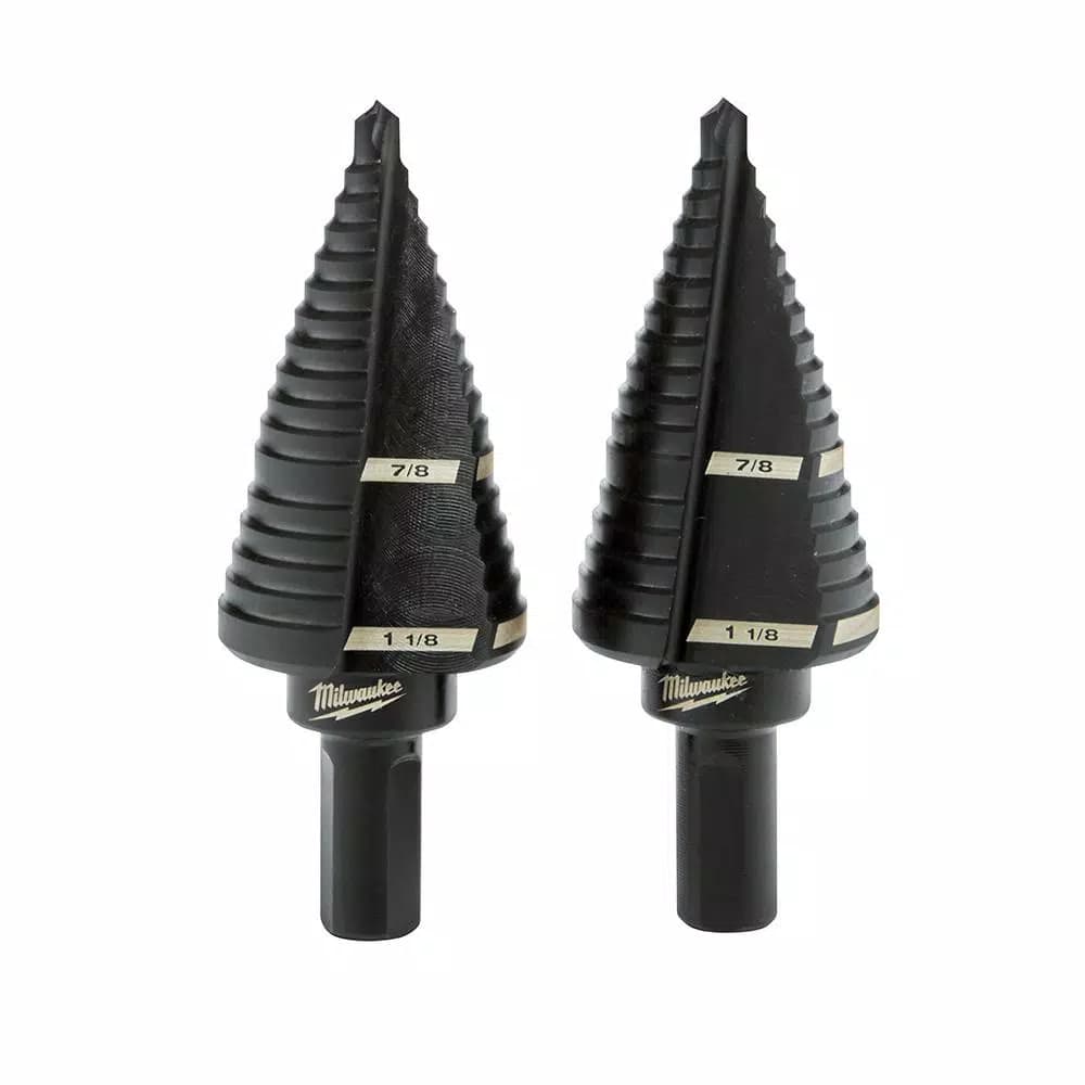 Milwaukee #9 Black Oxide Step Drill Bit Set, 7/8 in. and 1-1/8 in. (2-Pack)