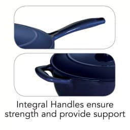 Tramontina Gourmet 3 Qt. Enameled Cast Iron Saucier with Lid, Gradated Cobalt Blue thumbnail 5